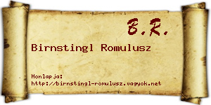 Birnstingl Romulusz névjegykártya